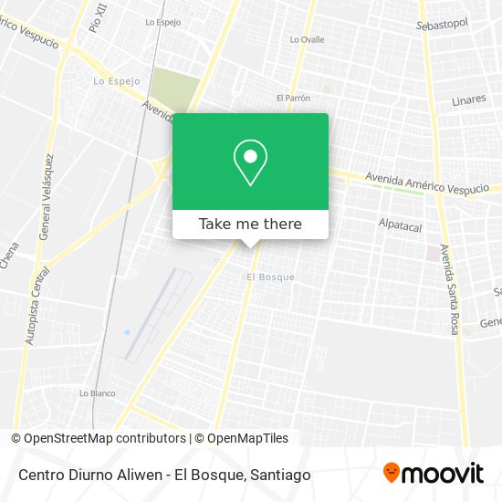 Mapa de Centro Diurno Aliwen - El Bosque