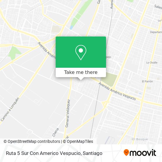 Ruta 5 Sur Con Americo Vespucio map