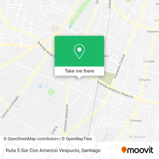 Ruta 5 Sur Con Americo Vespucio map