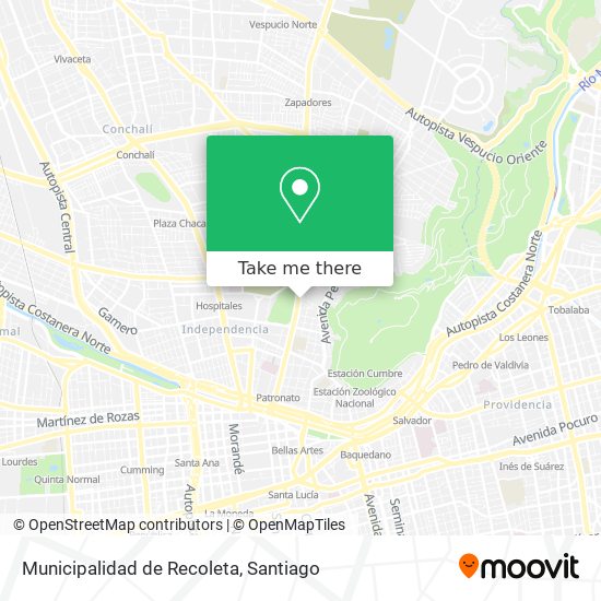 Municipalidad de Recoleta map
