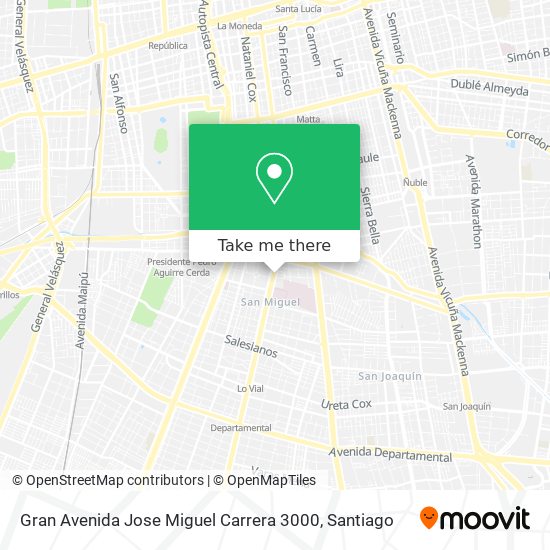 Mapa de Gran Avenida Jose Miguel Carrera 3000