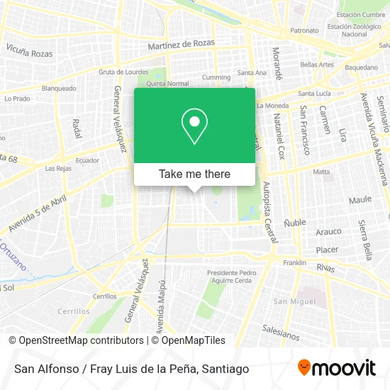 San Alfonso / Fray Luis de la Peña map