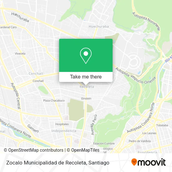 Zocalo Municipalidad de Recoleta map