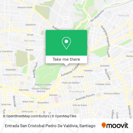 Entrada San Cristobal Pedro De Valdivia map