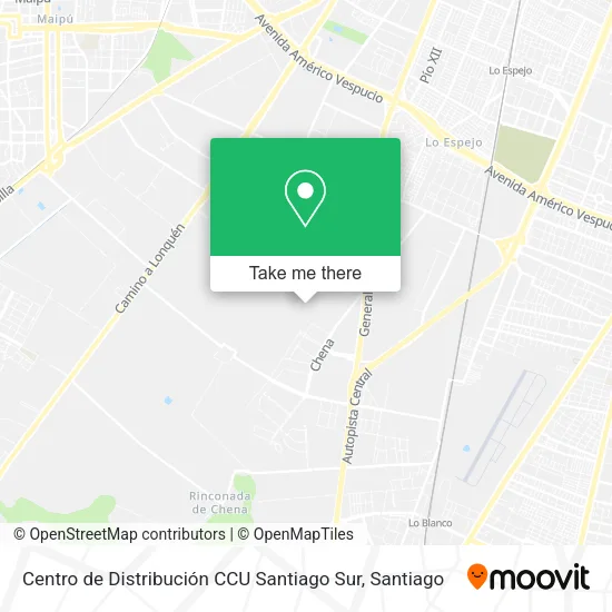 Centro de Distribución CCU Santiago Sur map