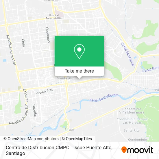 Centro de Distribución CMPC Tissue Puente Alto map