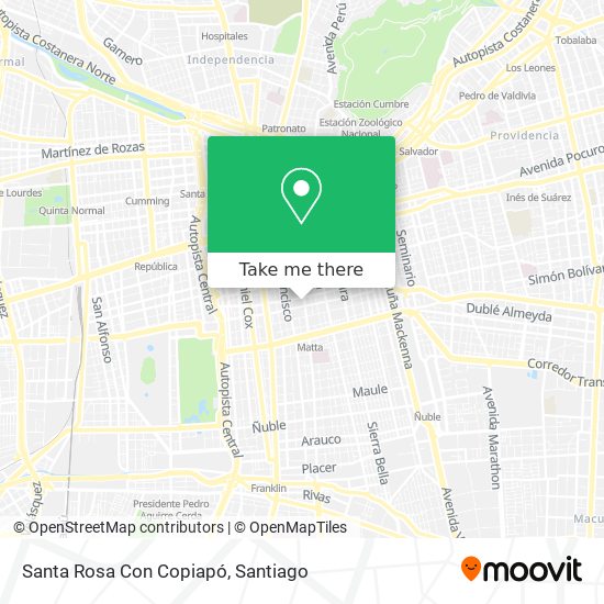 Santa Rosa Con Copiapó map