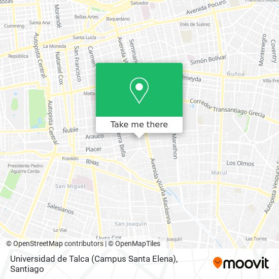Universidad de Talca (Campus Santa Elena) map