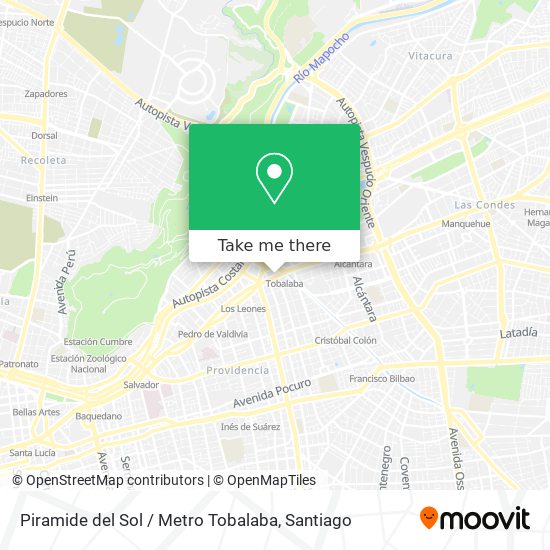 Piramide del Sol / Metro Tobalaba map