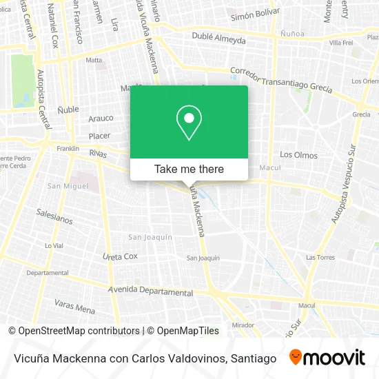 Mapa de Vicuña Mackenna con Carlos Valdovinos