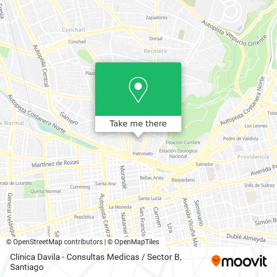 Clínica Davila - Consultas Medicas / Sector B map