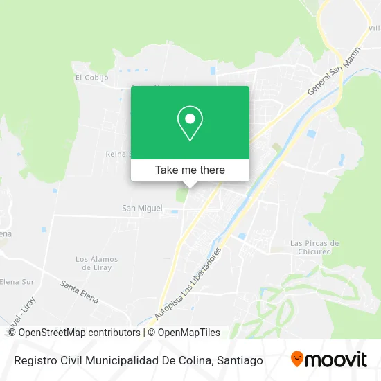 Registro Civil Municipalidad De Colina map
