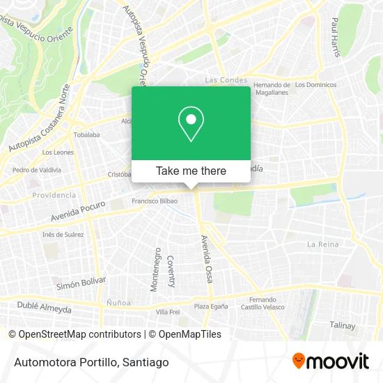 Automotora Portillo map