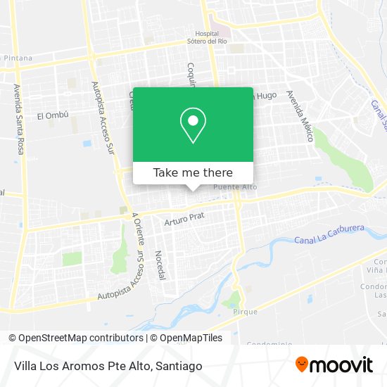 Villa Los Aromos Pte Alto map