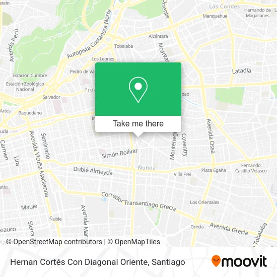 Hernan Cortés Con Diagonal Oriente map