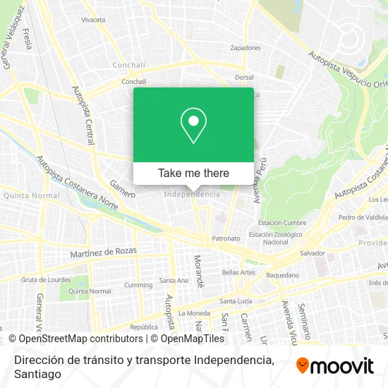 Dirección de tránsito y transporte Independencia map