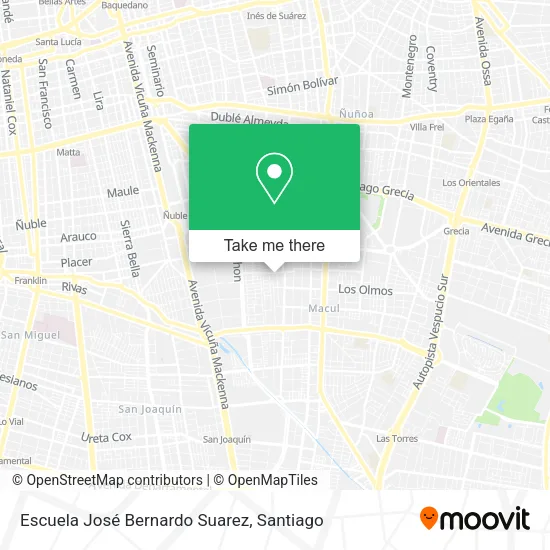 Escuela José Bernardo Suarez map