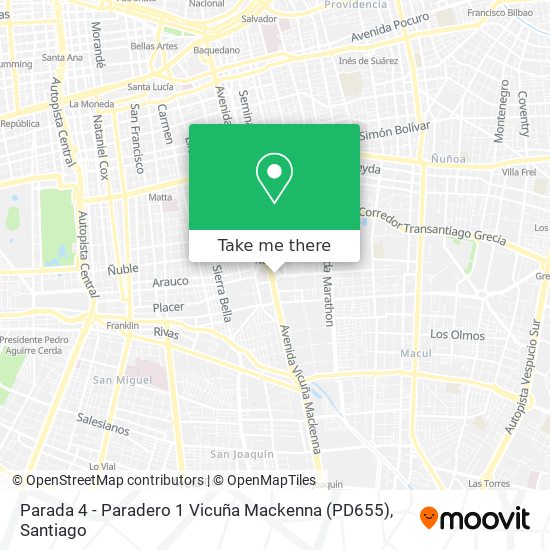 Parada 4 - Paradero 1 Vicuña Mackenna (PD655) map