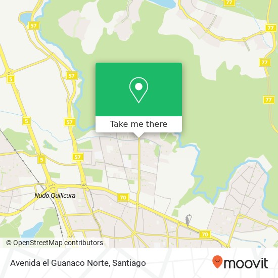 Avenida el Guanaco Norte map
