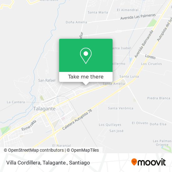 Villa Cordillera, Talagante. map