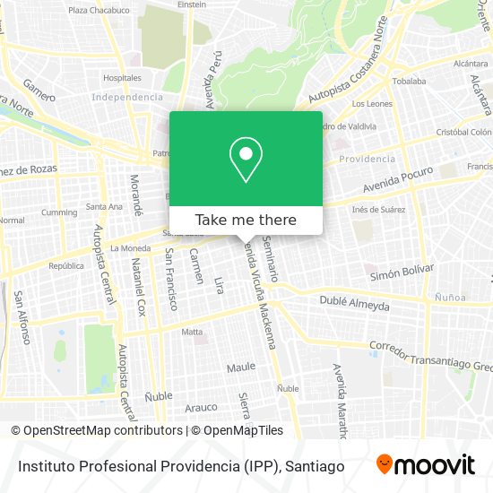 Mapa de Instituto Profesional Providencia (IPP)