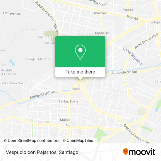 Vespucio con Pajaritos map