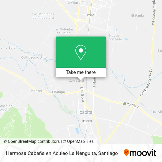 Hermosa Cabaña en Aculeo La Nenguita map