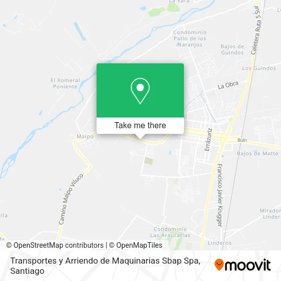 Transportes y Arriendo de Maquinarias Sbap Spa map