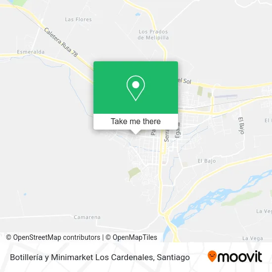 Mapa de Botillería y Minimarket Los Cardenales