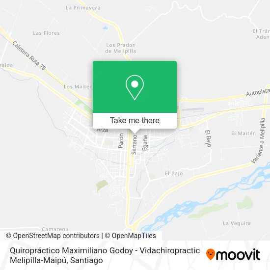 Quiropráctico Maximiliano Godoy - Vidachiropractic Melipilla-Maipú map