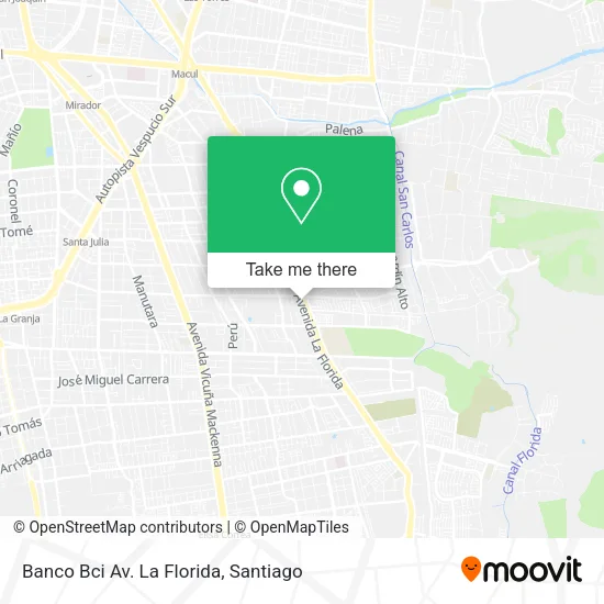 Banco Bci Av. La Florida map