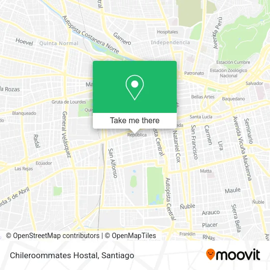 Chileroommates Hostal map