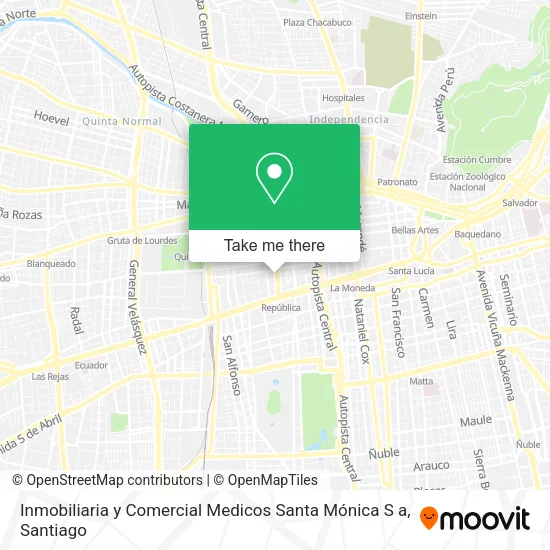 Inmobiliaria y Comercial Medicos Santa Mónica S a map