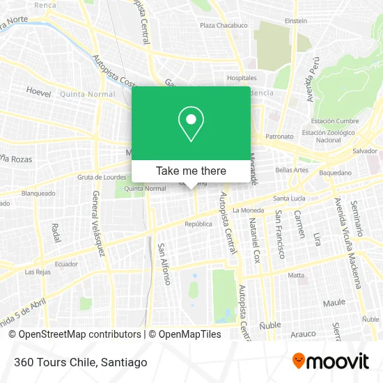 360 Tours Chile map