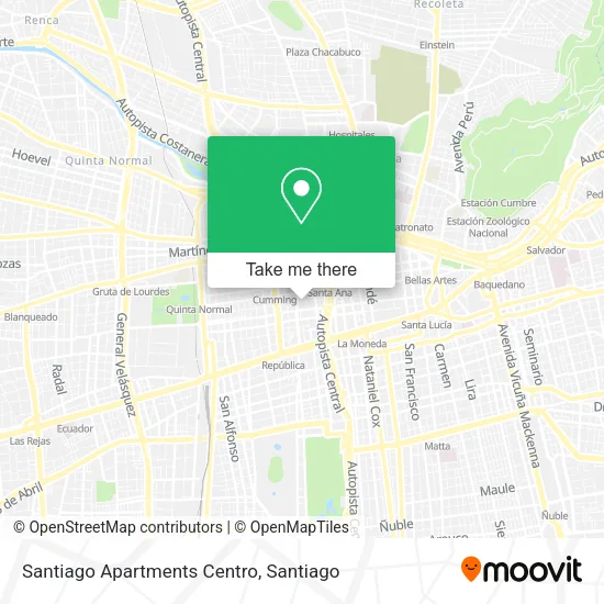 Santiago Apartments Centro map