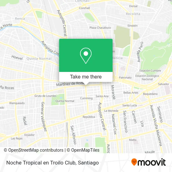 Noche Tropical en Troilo Club map