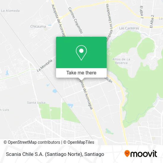 Scania Chile S.A. (Santiago Norte) map