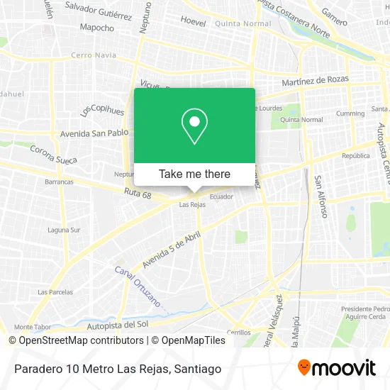Paradero 10 Metro Las Rejas map