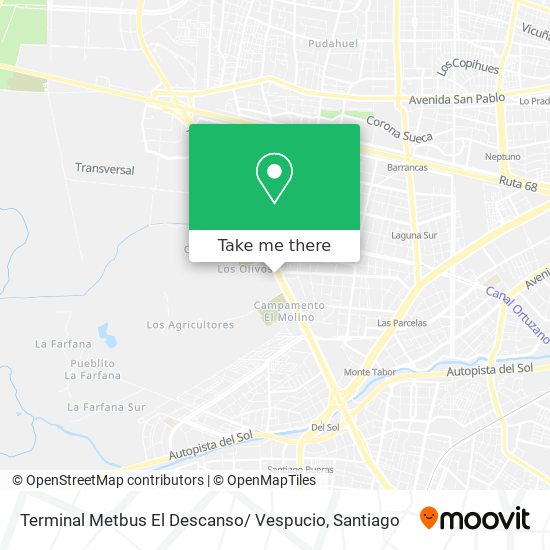Terminal Metbus El Descanso/ Vespucio map