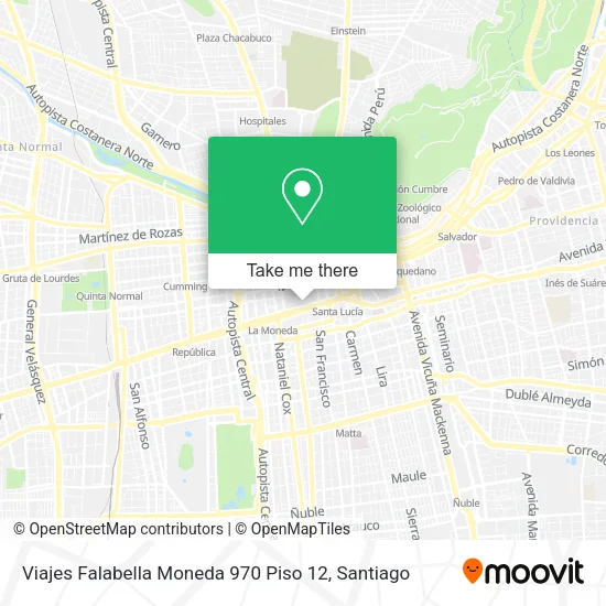 Viajes Falabella Moneda 970 Piso 12 map