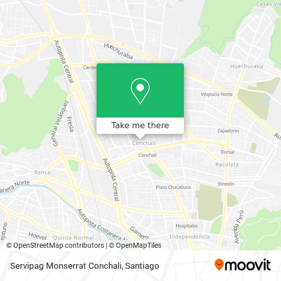 Mapa de Servipag Monserrat Conchali