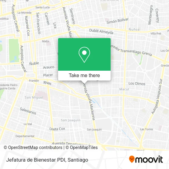 Jefatura de Bienestar PDI map