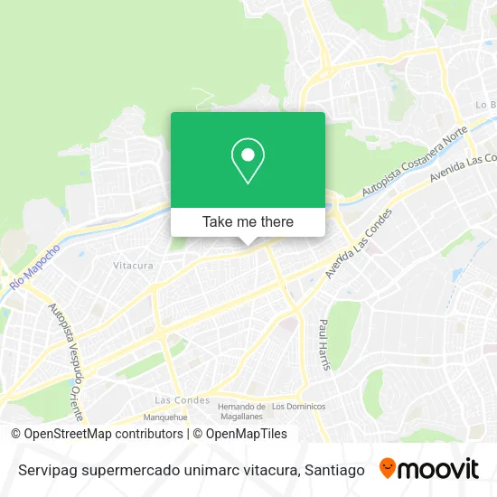 Servipag supermercado unimarc vitacura map