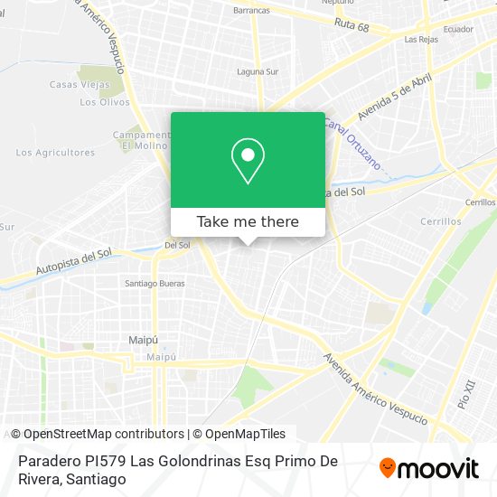 Paradero PI579 Las Golondrinas Esq Primo De Rivera map