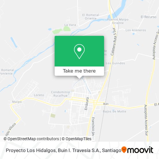 Proyecto Los Hidalgos, Buin I. Travesía S.A. map