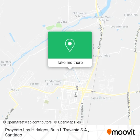 Proyecto Los Hidalgos, Buin I. Travesía S.A. map