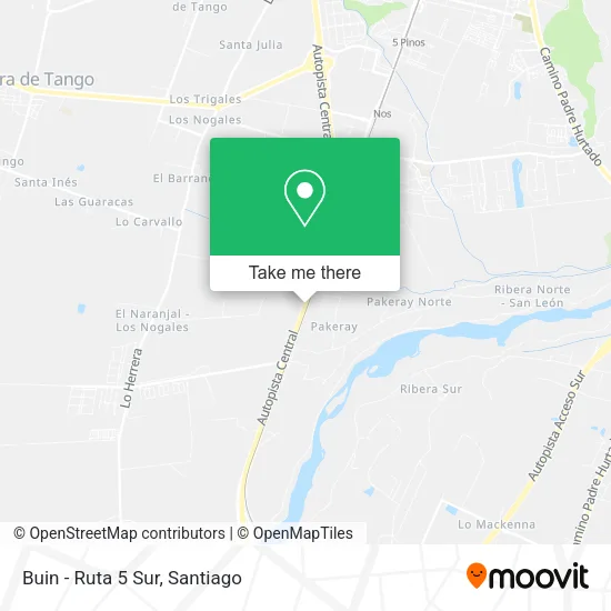 Buin - Ruta 5 Sur map
