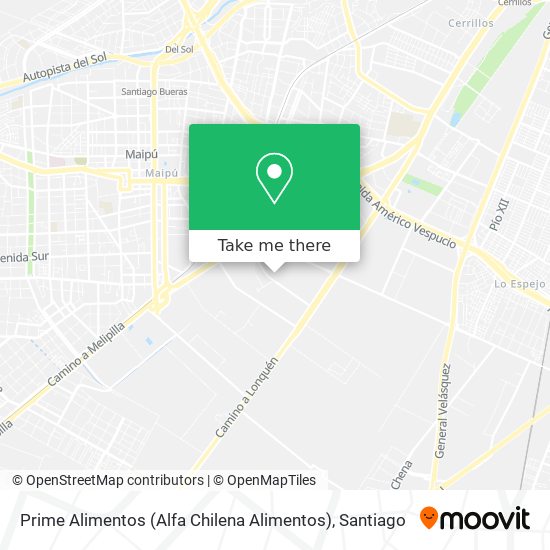 Mapa de Prime Alimentos (Alfa Chilena Alimentos)