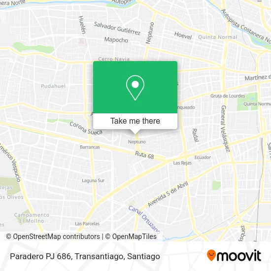 Paradero PJ 686, Transantiago map