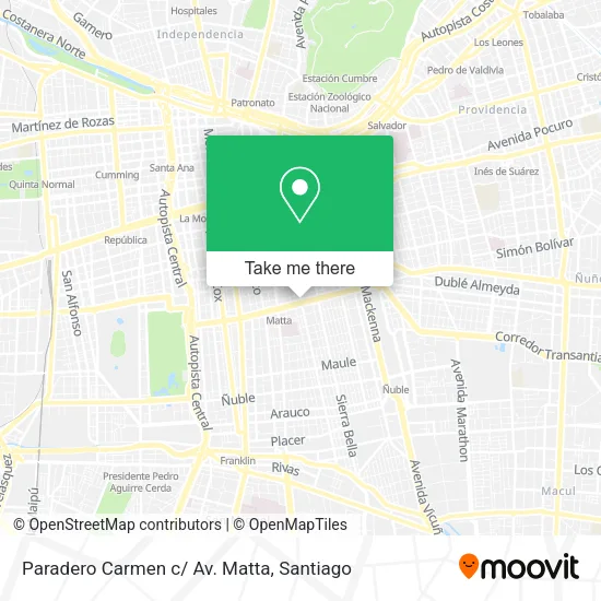 Paradero Carmen c/ Av. Matta map
